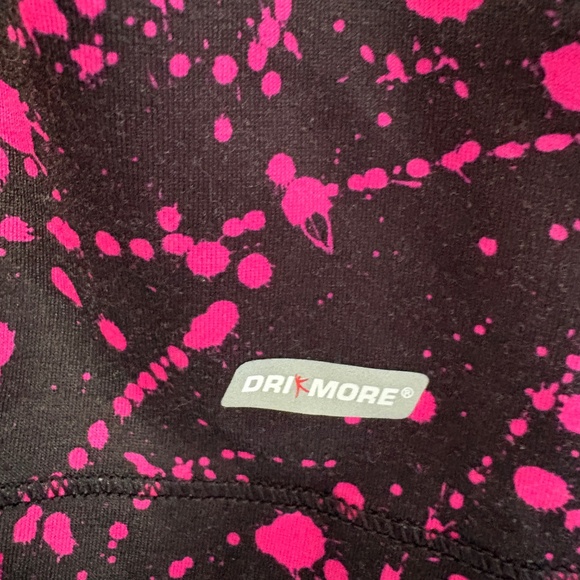 Danskin Now Tank Top Shelf Bra Splatter Print Black Pink Racerback XL Dri-More - Picture 4 of 7
